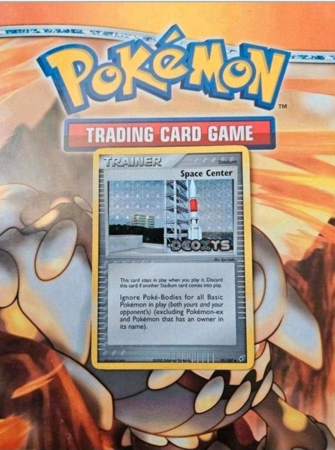 Space Center 91/107 reverse holo Ex Deoxys set pokemon kaart, Hobby en Vrije tijd, Verzamelkaartspellen | Pokémon, Ophalen of Verzenden