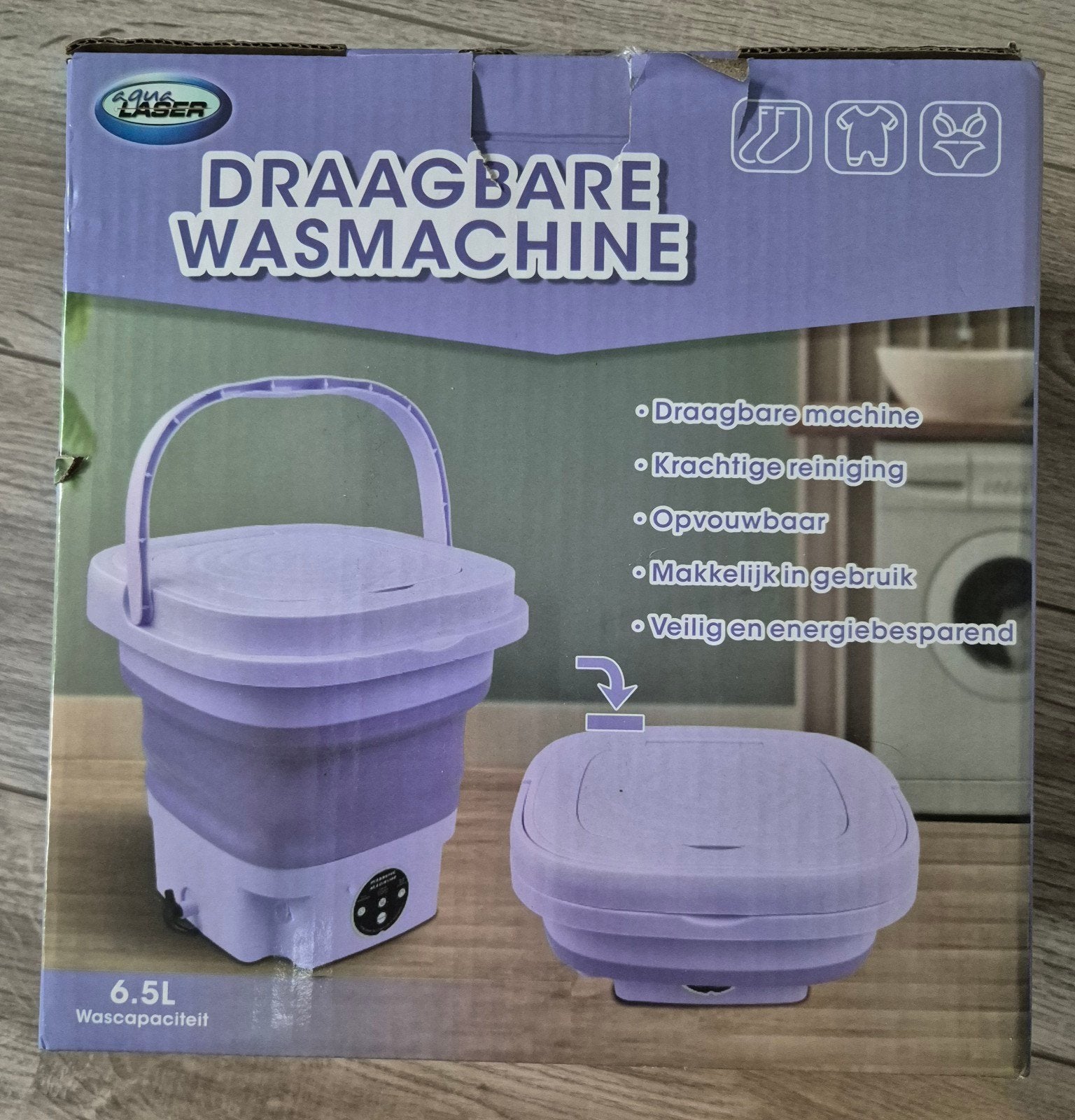 Opvouwbare mini wasmachine, Ophalen, Zo goed als nieuw