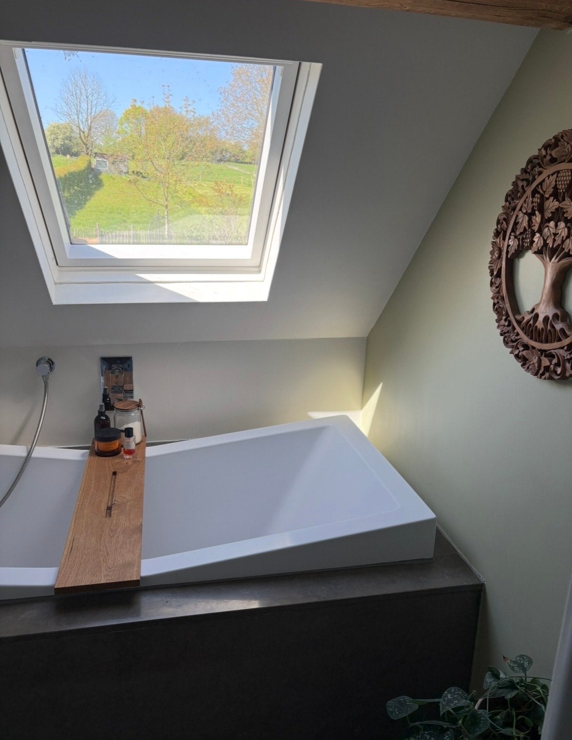 Houten badplank van houtwarenhuis - Warm eikenhout, Ophalen, Gebruikt, Bruin, Overige typen