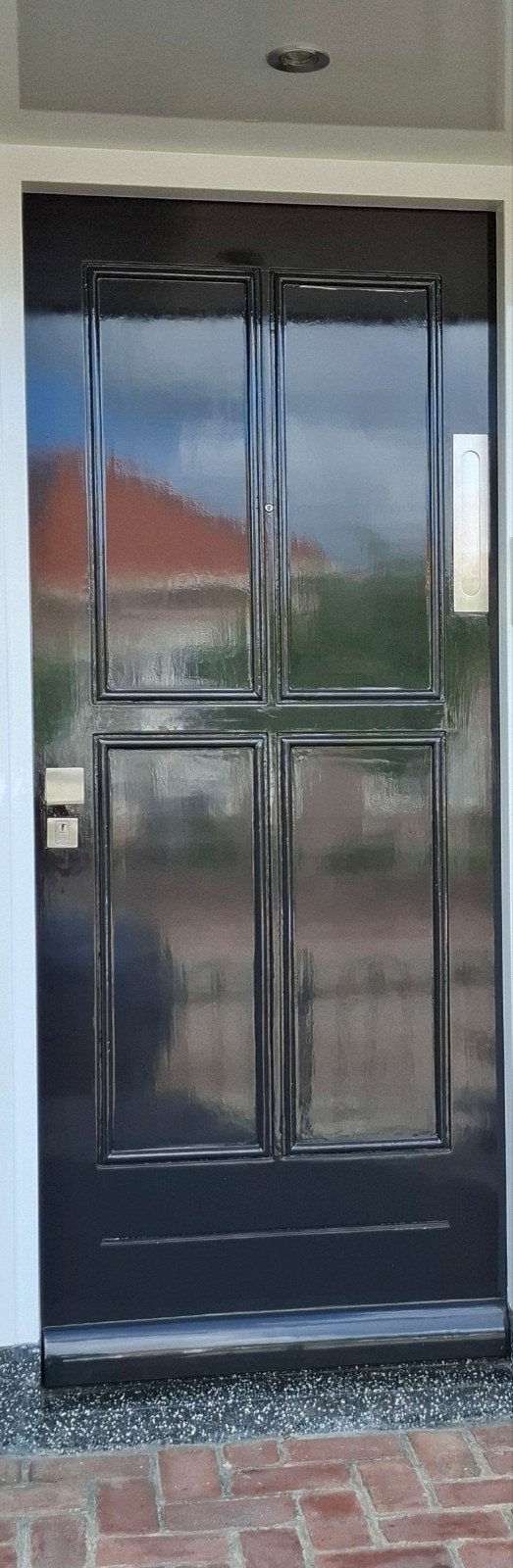 Hardhouten voordeur inclusief toebehoren, Doe-het-zelf en Verbouw, Rolluiken, Ophalen, Gebruikt, 200 cm of meer, Minder dan 100 cm