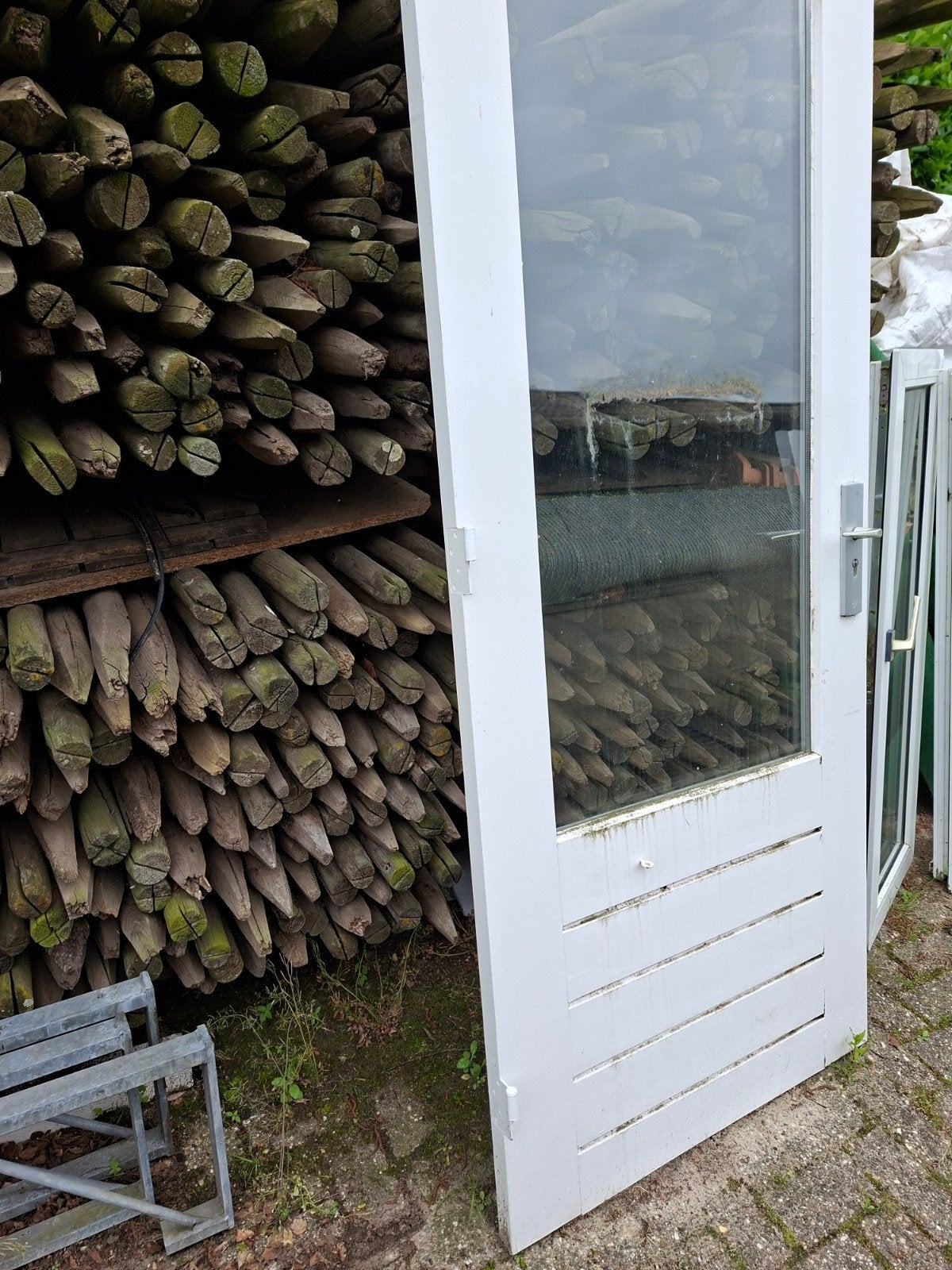 Gebruikte hardhouten buitendeur 212x87,5 cm, Ophalen