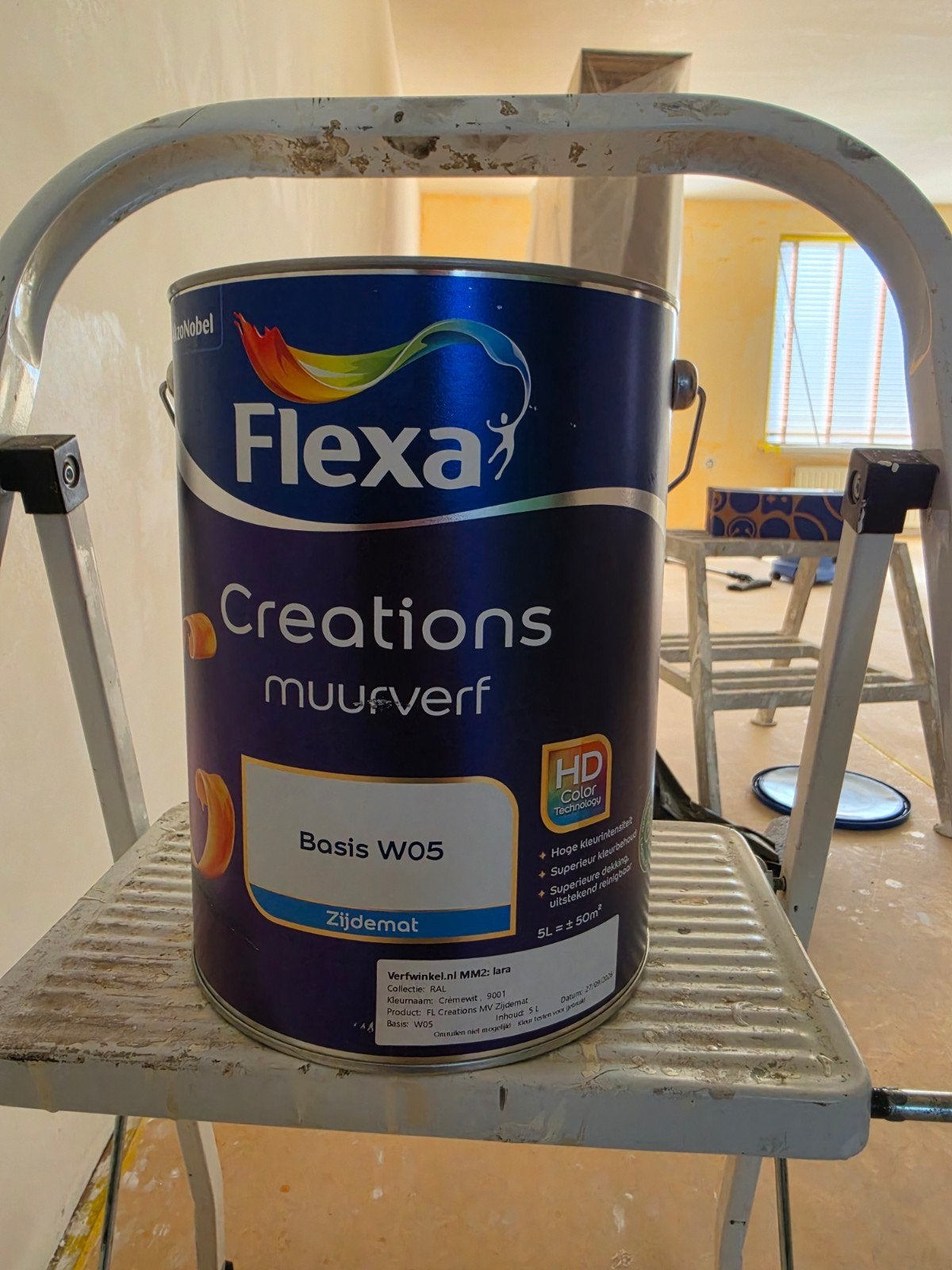 Flexa Creations Muurverf Zijdemat RAL 9001 & 9016, Ophalen, Wit, Nieuw, Verf