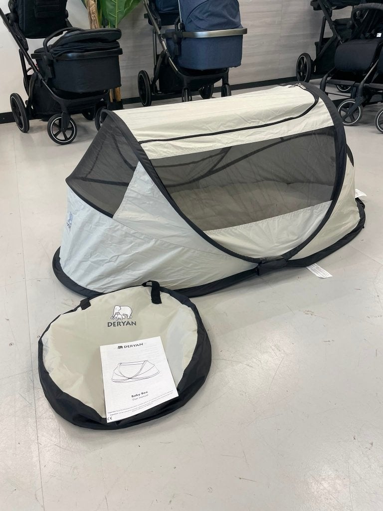 BabyBox baby tentje Campingbedje + katoenen dekje - Cream, Ophalen of Verzenden, Zo goed als nieuw, Overige vormen