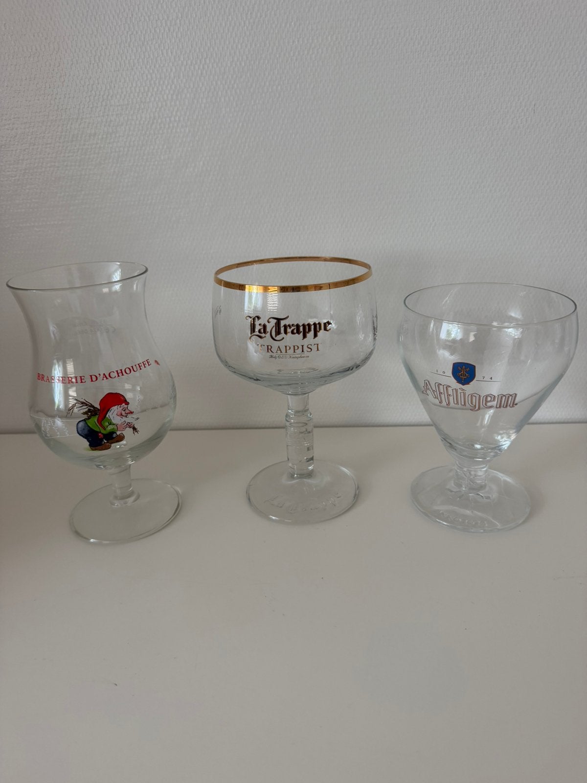 Speciaal bier glazen 3 stuks, Ophalen, Zo goed als nieuw, Bierglas