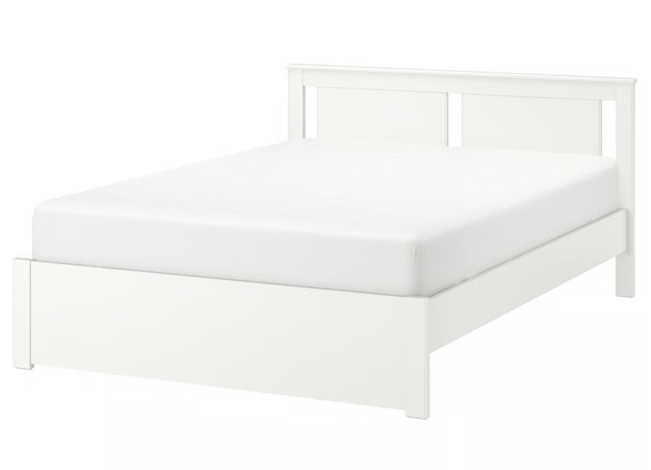 IKEA Malm bed wit 140x200 cm met lattenbodem, Huis en Inrichting, Ophalen, Gebruikt, Wit, Tweepersoons