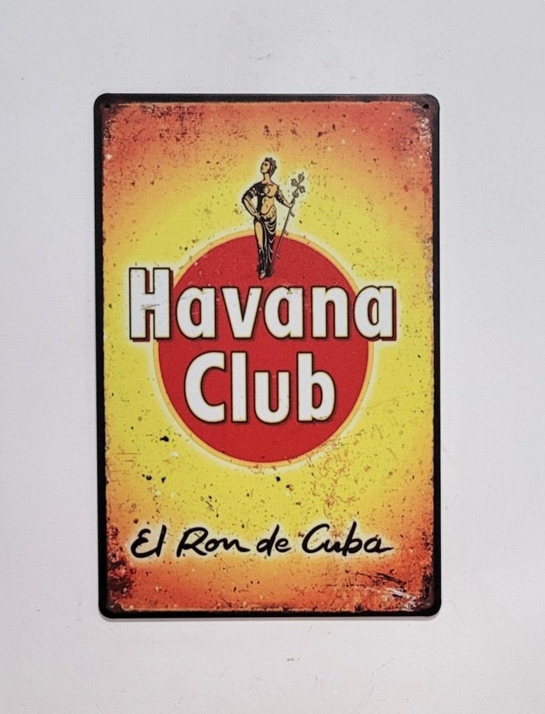 Havana Club Verticaal reclamebord van metaal wandbord deco, Verzamelen, Reclamebord, Info@deconoord.nl, Deco Noord, Nieuw