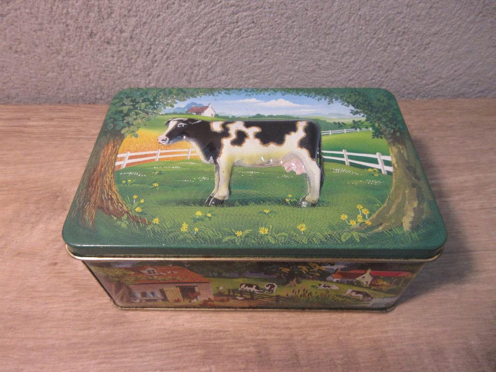 Blik met koe, Verzamelen, Blikken, Ophalen of Verzenden, Gebruikt, Koek(jes)