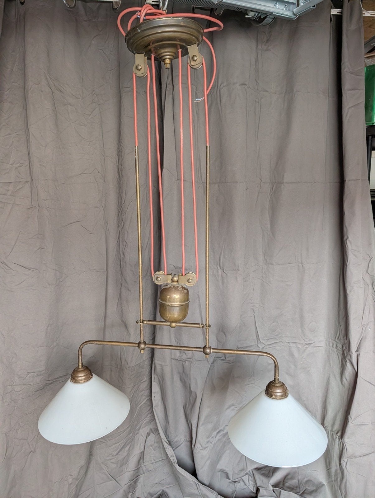 Orginele Jugendstil hanglamp, compleet en werkend, Ophalen