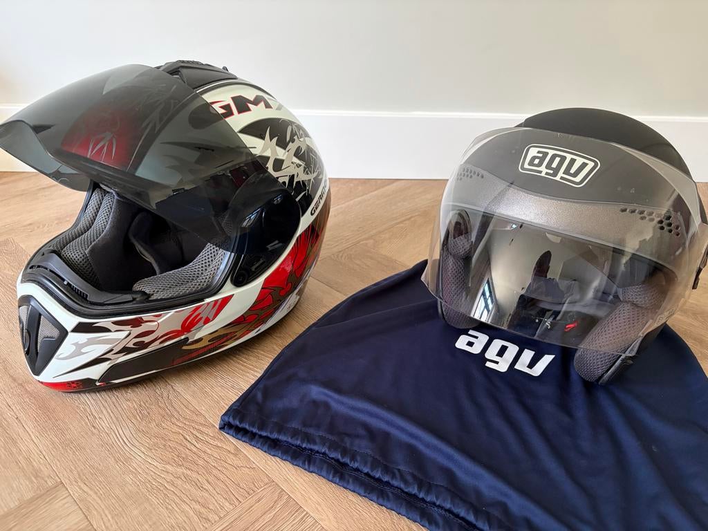 Set van 2 helmen: Germot GM770 (M) en AGV New Citylight (S), Ophalen, M, Tweedehands, Integraalhelm
