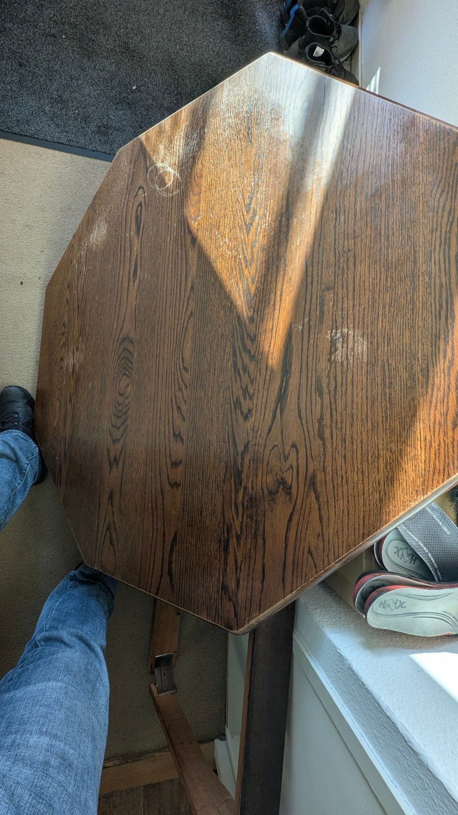 Zware 8-hoekige tafel - opknapper, Ophalen, Gebruikt, 100 tot 150 cm, Overige vormen