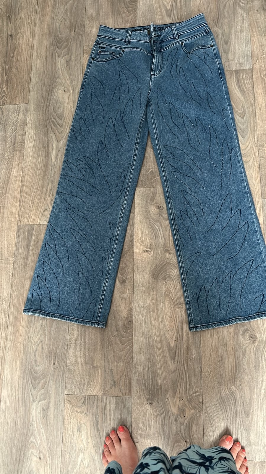 Nieuwe Pom Amsterdam jeans met accenten, maat 40, Blauw, Nieuw, Lang, Ophalen