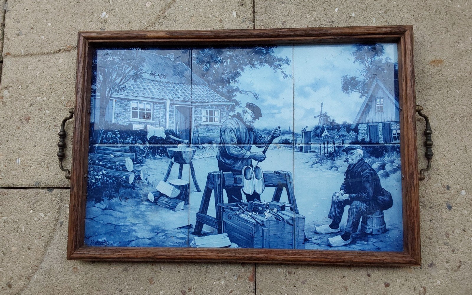 Tableau  klompenmaker 25,00 GESIGNEERD, Ophalen