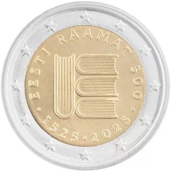 Speciale 2 Euro ESTLAND 2025 “500 Jaar Eerste Tekstdruk"., Postzegels en Munten, Munten | Europa | Euromunten, Verzenden, Estland