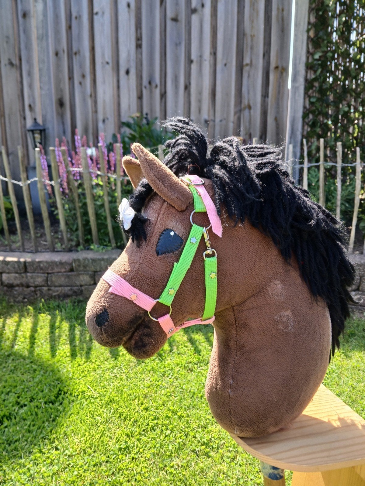 Prachtig mooi groen&roze hobby horse halster!, Ophalen of Verzenden, Zo goed als nieuw