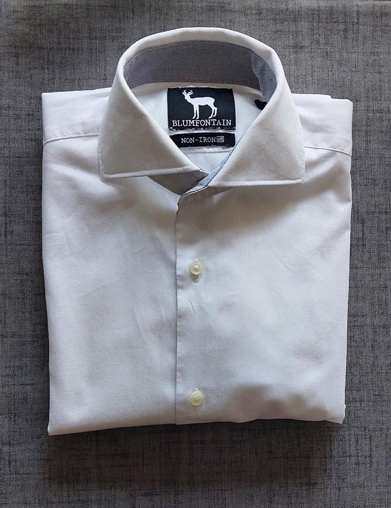 zgan XS 35/36 GENTS Blumfontain wit overhemd non-iron, Halswijdte 38 (S) of kleiner, Wit, Ophalen of Verzenden, Zo goed als nieuw