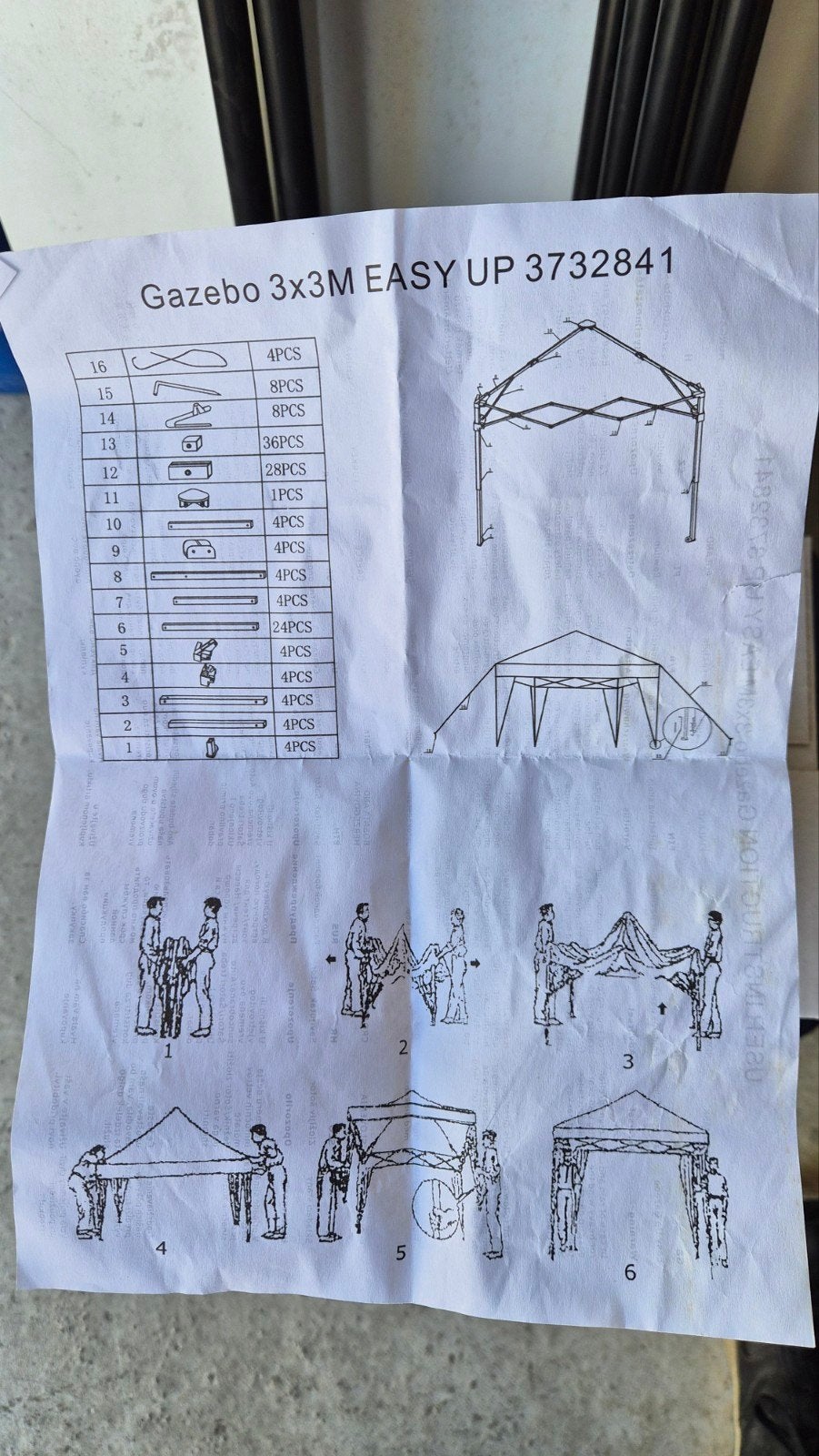 Uittrekbare partytent 3x3 grijs, Tuin en Terras, Partytenten, Ophalen, Opvouwbaar, Minder dan 4 meter, Nieuw
