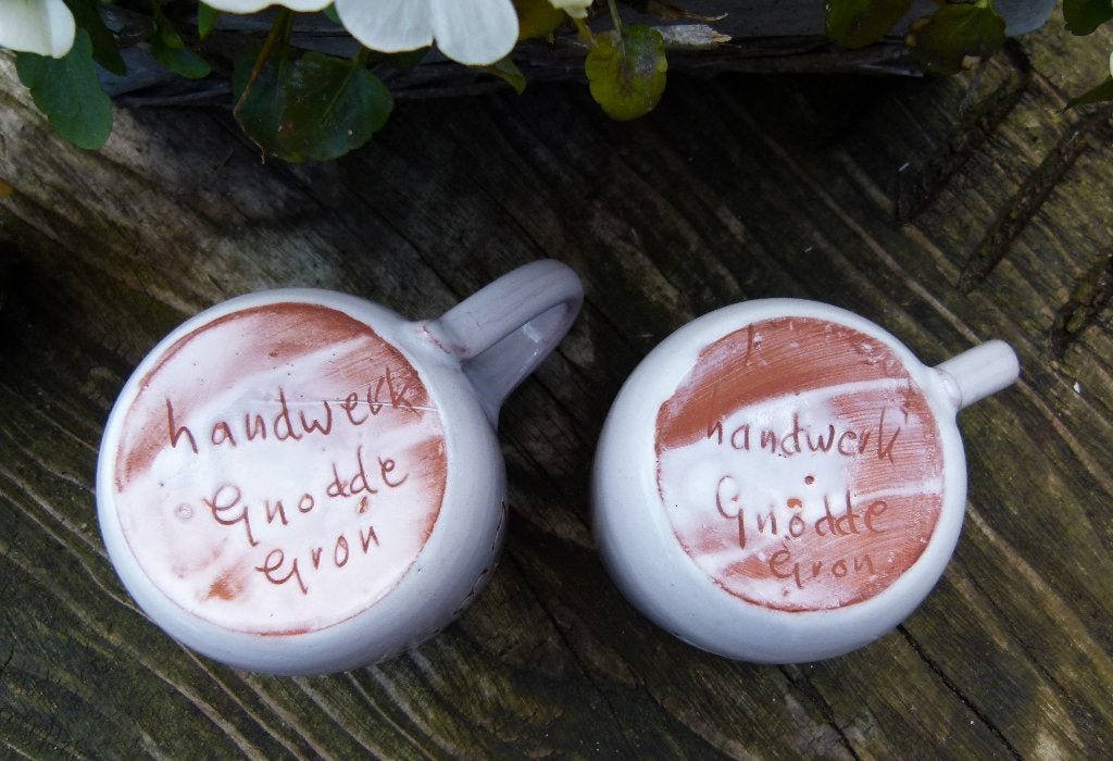 Gnodde Groningen Naam Mokken 1 x FRITS 1 x ZWAANTJE, Overige merken, Klassiek, Nieuw, Aardewerk
