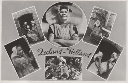 Zeeland Walcheren Zuid-Beveland klederdracht 6 luik, Verzenden, 1940 tot 1960, Ongelopen, Zeeland
