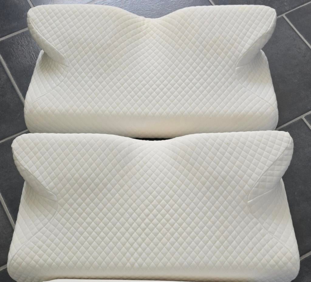 2 hoofdkussens memory foam, Ophalen, Eenpersoons, Wit, Nieuw
