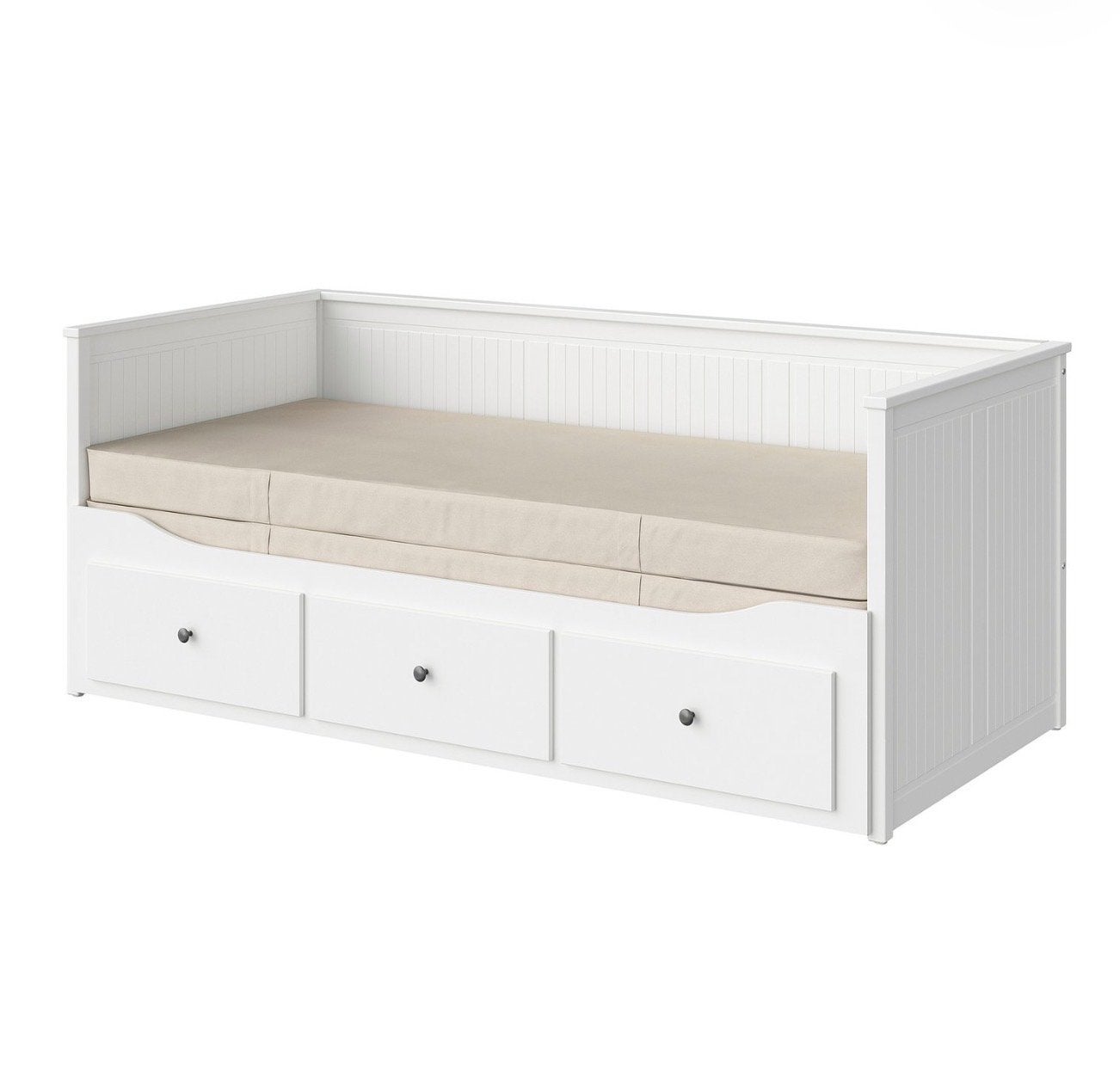 IKEA Hemnes Bedbank - Wit, uitschuifbaar met lades, Huis en Inrichting, Wit, Tweepersoons, Ophalen of Verzenden, 80 cm