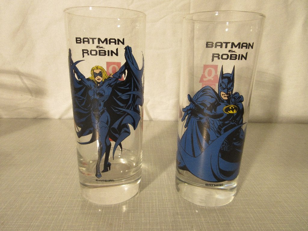 Vintage Batman & Robin glazen, Ophalen of Verzenden, Zo goed als nieuw, Overige typen