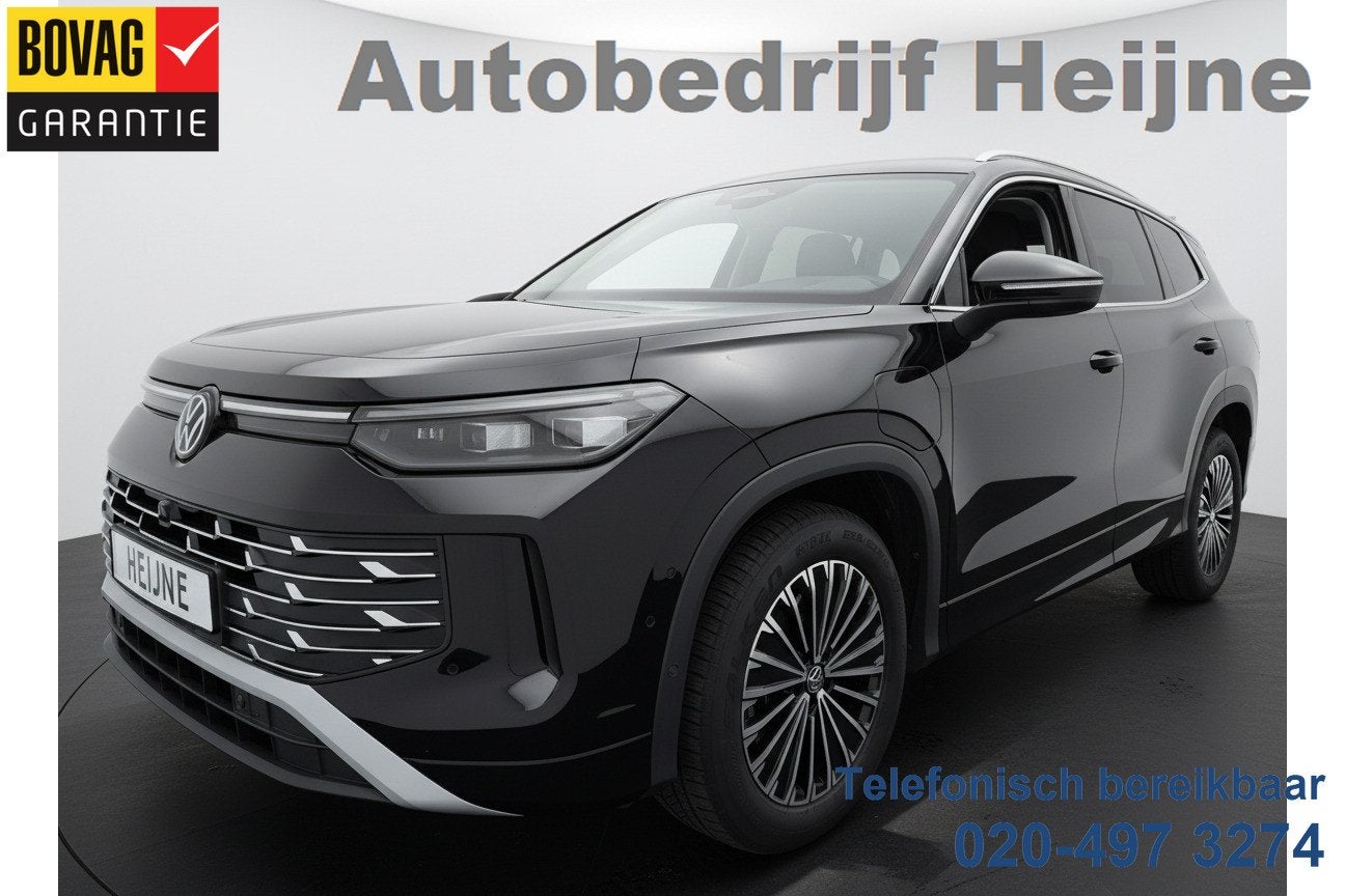 Volkswagen Tayron 1.5 eHybrid PHEV 204PK ELEGANCE 360CAMERA/, Auto's, 12 maanden, Zwart, 4 cilinders, Leder en Stof