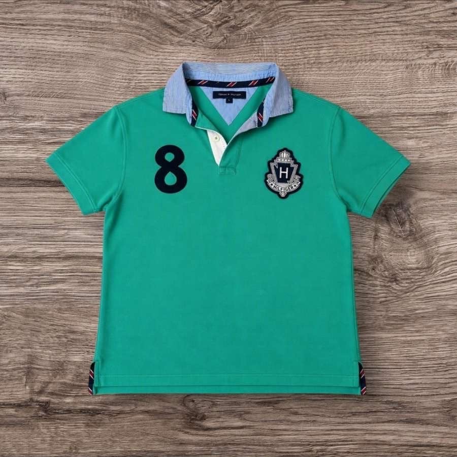 Tommy Hilfiger polo shirt - Maat L, Verzenden, Zo goed als nieuw, Maat 52/54 (L), Groen