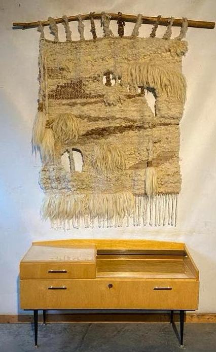 Vintage berkenfineer sideboard  met lade en klepkast., Ophalen of Verzenden, Gebruikt