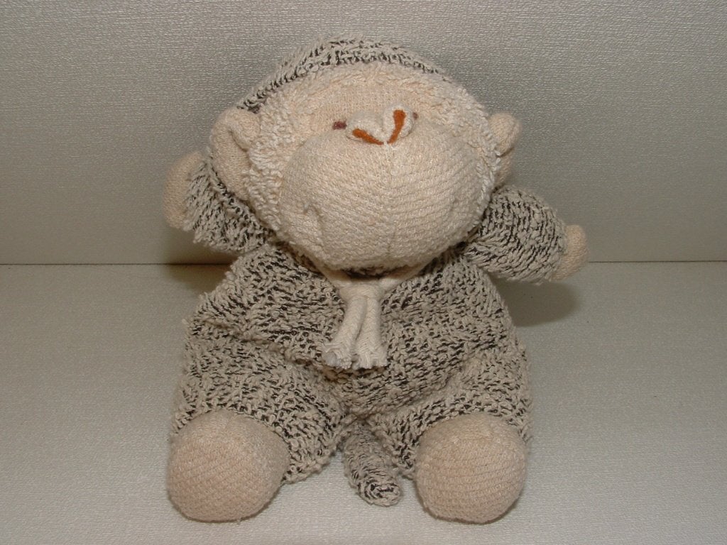 HAPPY HORSE AAP BADSTOF BEIGE/ZWART GEMELEERD MET, Verzenden, Nieuw, Overige typen