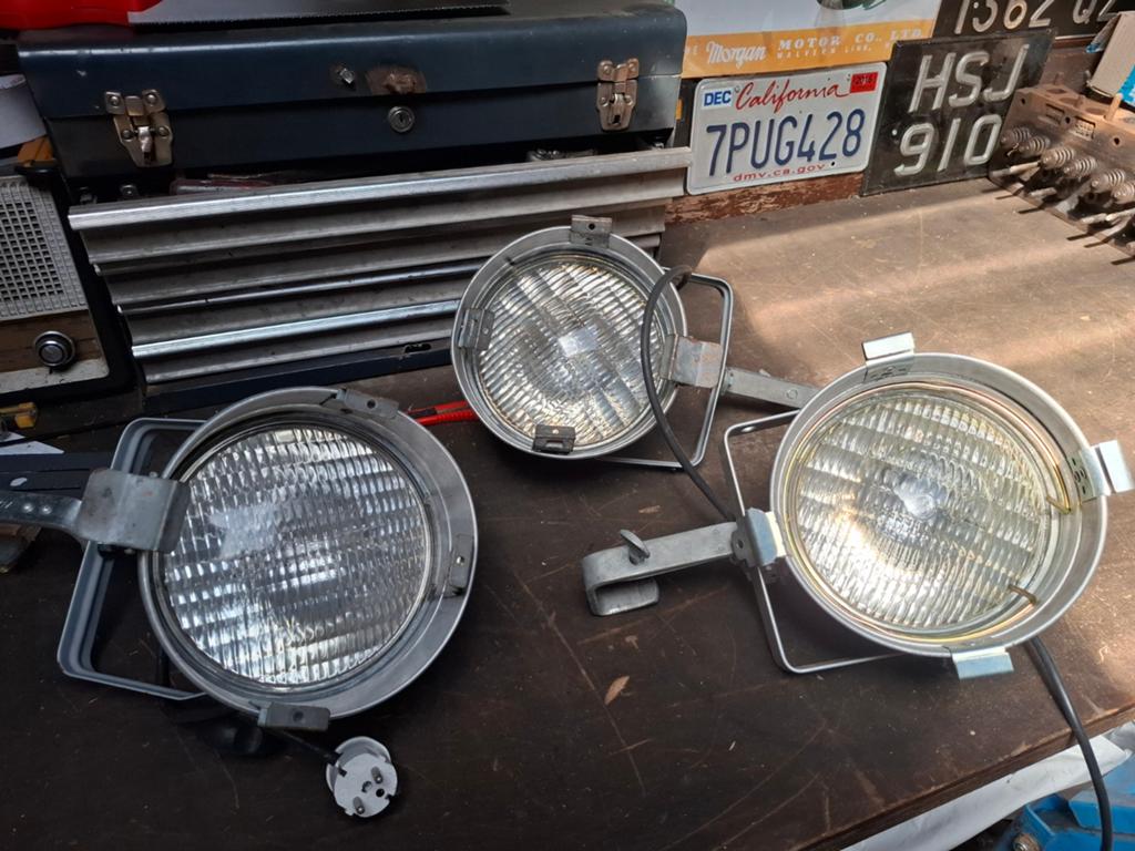 3x lamp met ophangbeugel, Ophalen, Gebruikt, Metaal of Aluminium