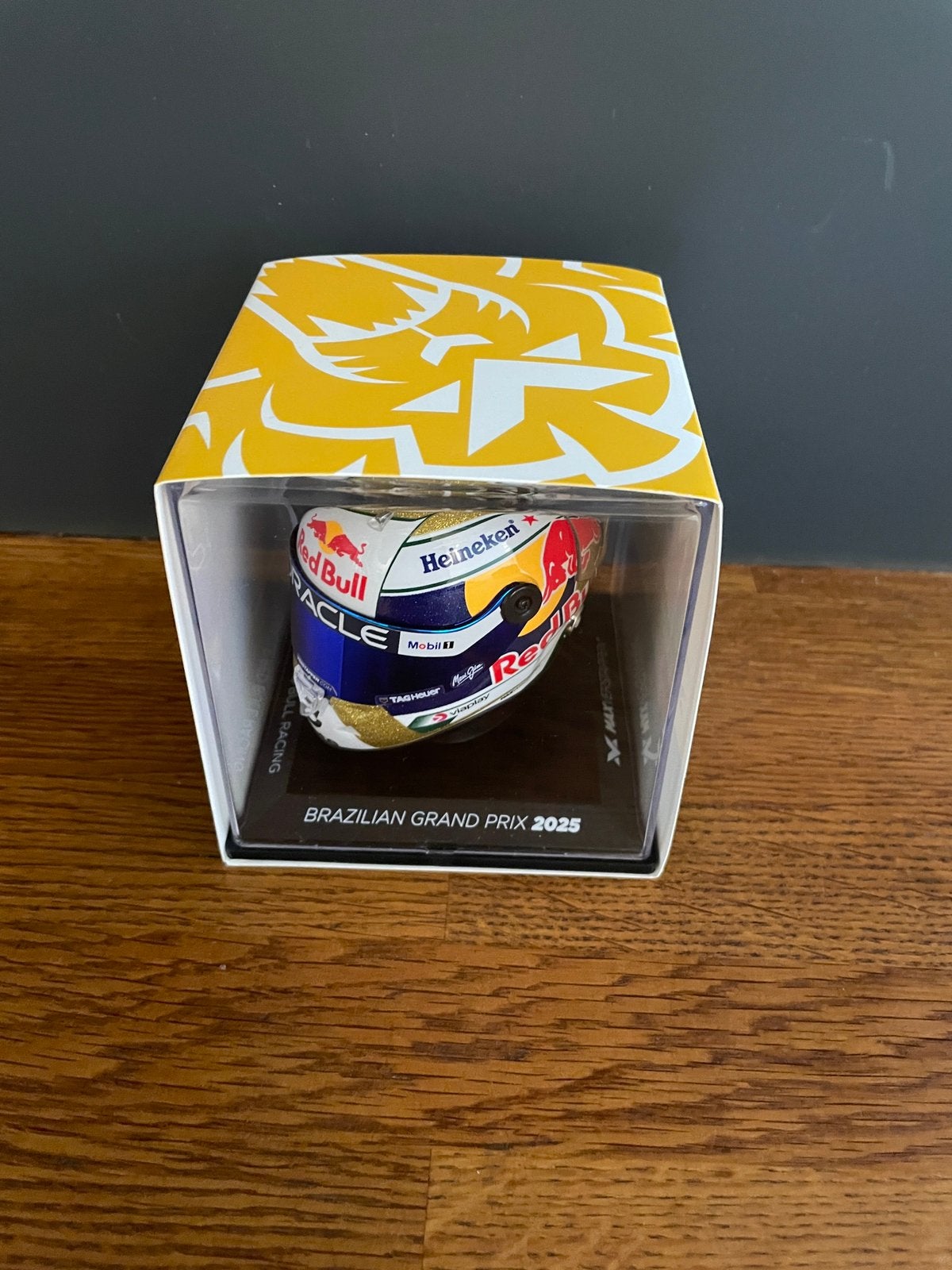 Max Verstappen Helm 1:4 Brazilian GP 2025, Ophalen of Verzenden, Nieuw, Formule 1