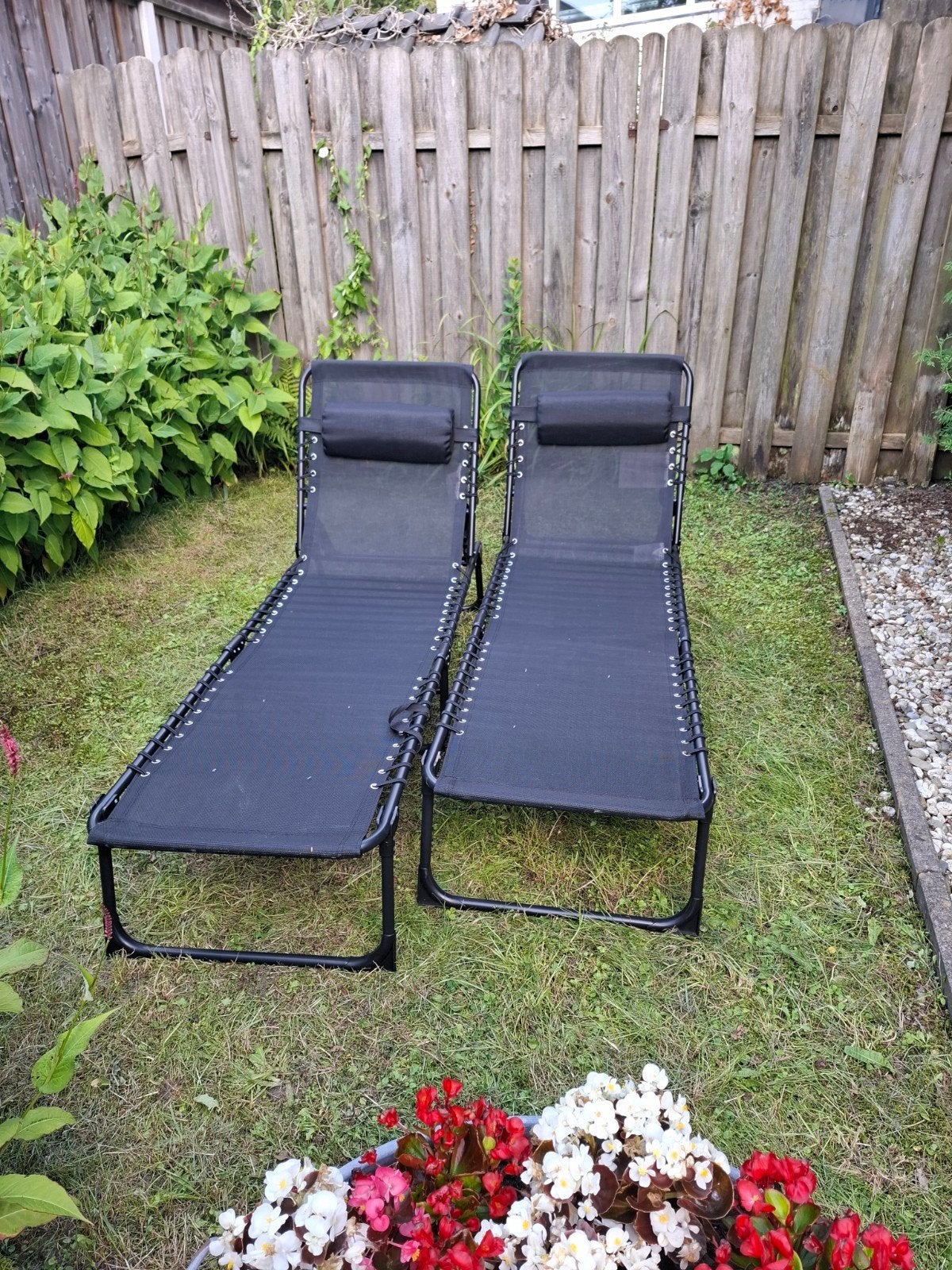 2x verstelbare ligbedden, Tuin en Terras, Ligbedden, Zo goed als nieuw, Aluminium, Inklapbaar, Verstelbaar, Ophalen