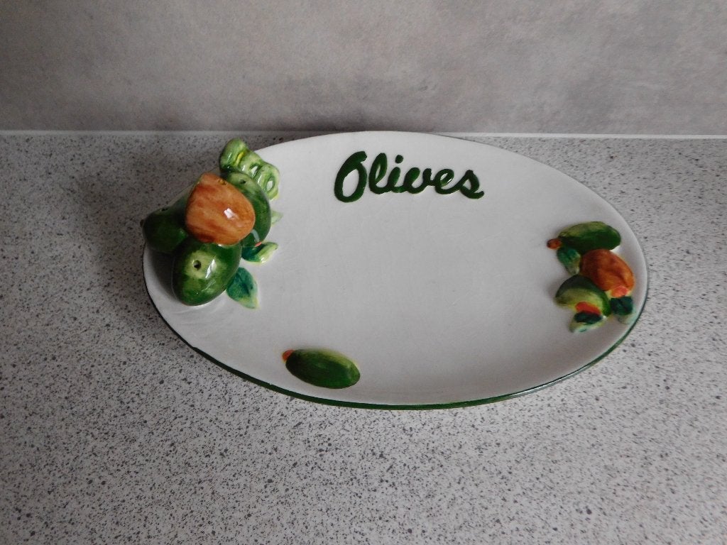Schaal 20,5x13 cm. Olives Bassano EDW Made in Italy, Ophalen of Verzenden