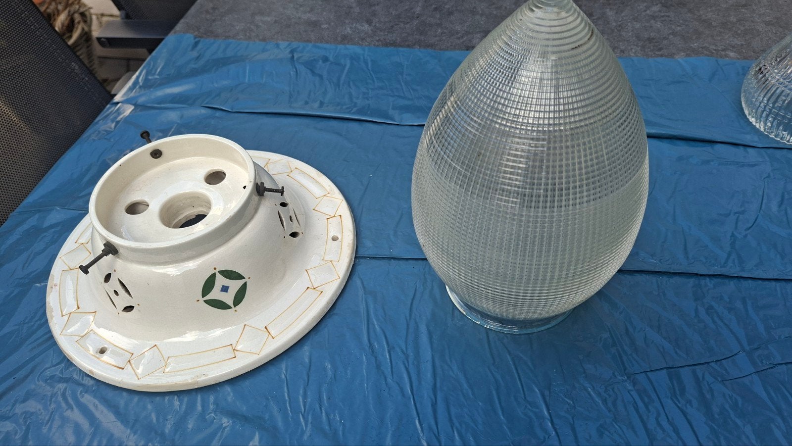 art deco plafondlamp, Ophalen