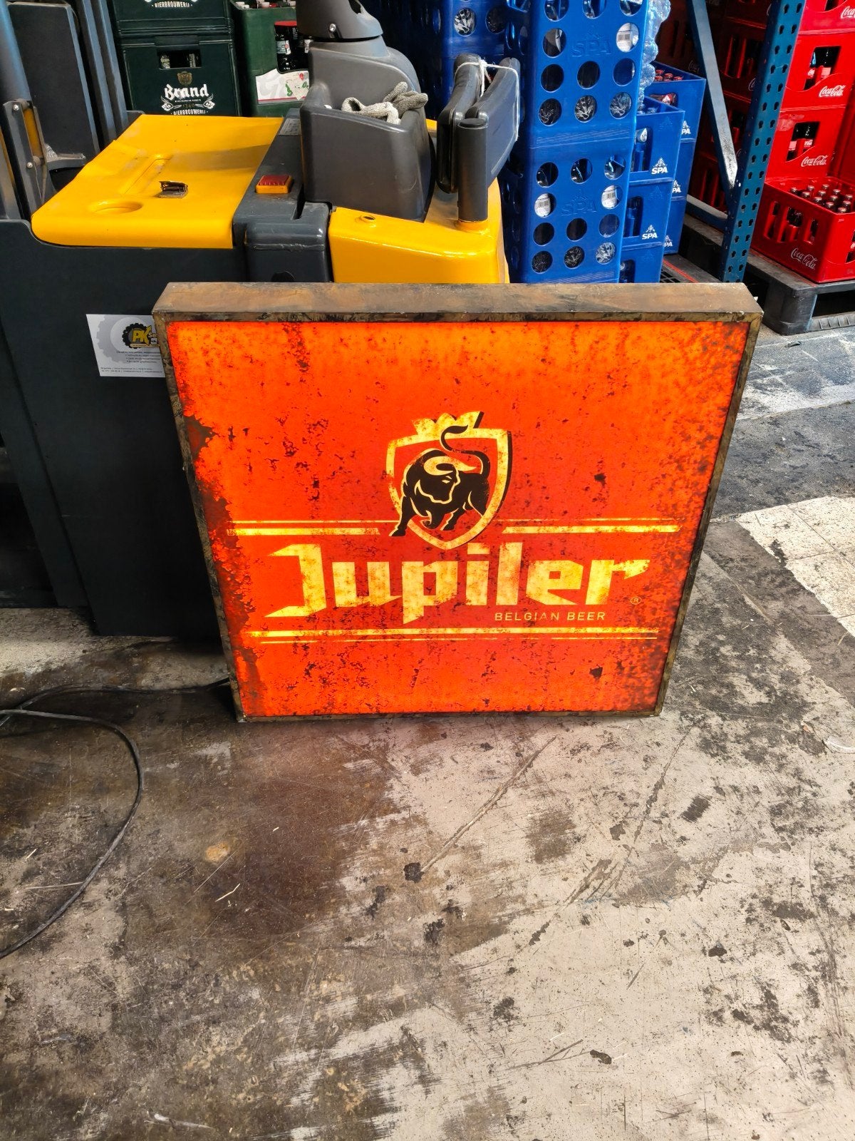 Vintage Jupiler Lichtbak - Reclamebord, Ophalen, Gebruikt, Lichtbak of (neon) lamp