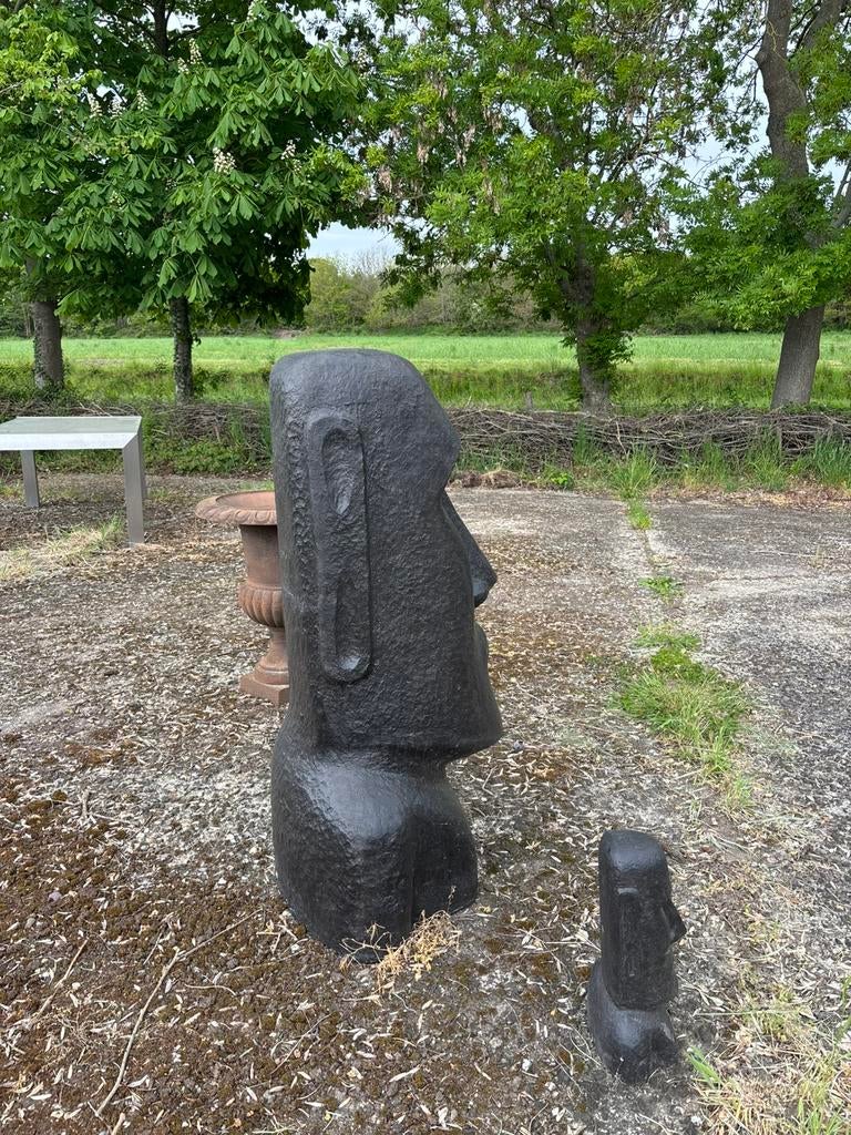 Moai Paaseiland beeld levensgroot kunstwerk eyecatcher, Ophalen, Steen, Hoevesteenwijkerwold@gmail.com, Zo goed als nieuw
