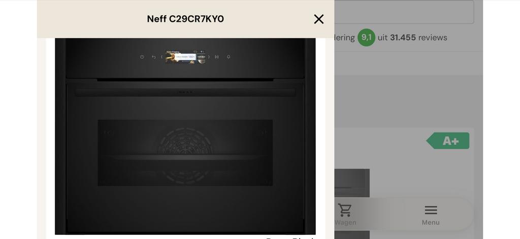 NIEUWE Neff Compacte Bakoven met Pyrolyse Zelfreiniging, Ophalen, 45 tot 50 cm, Oven, Hete lucht