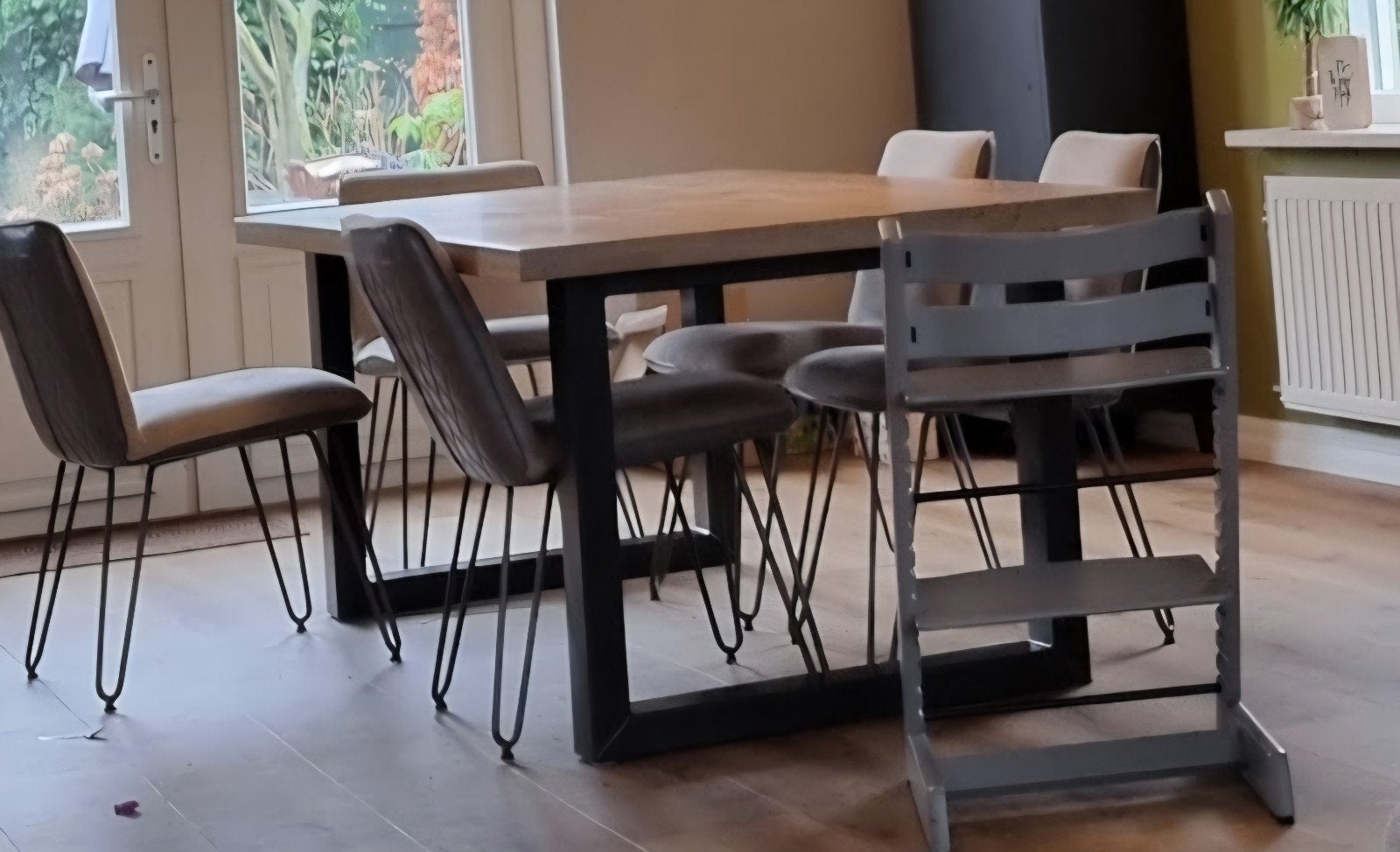 Eettafel eikenhout 1 x 2 m, Huis en Inrichting, Tafels | Eettafels, Ophalen, Gebruikt, Eikenhout, 200 cm of meer