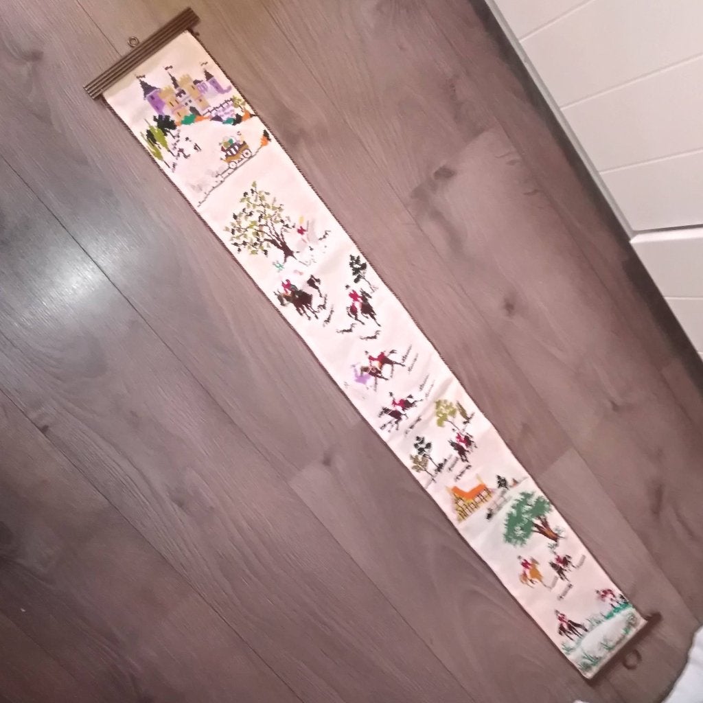 Schellekoord met beslag Engels jachttafereel, Ophalen, Gebruikt, Meerkleurig, Textiel