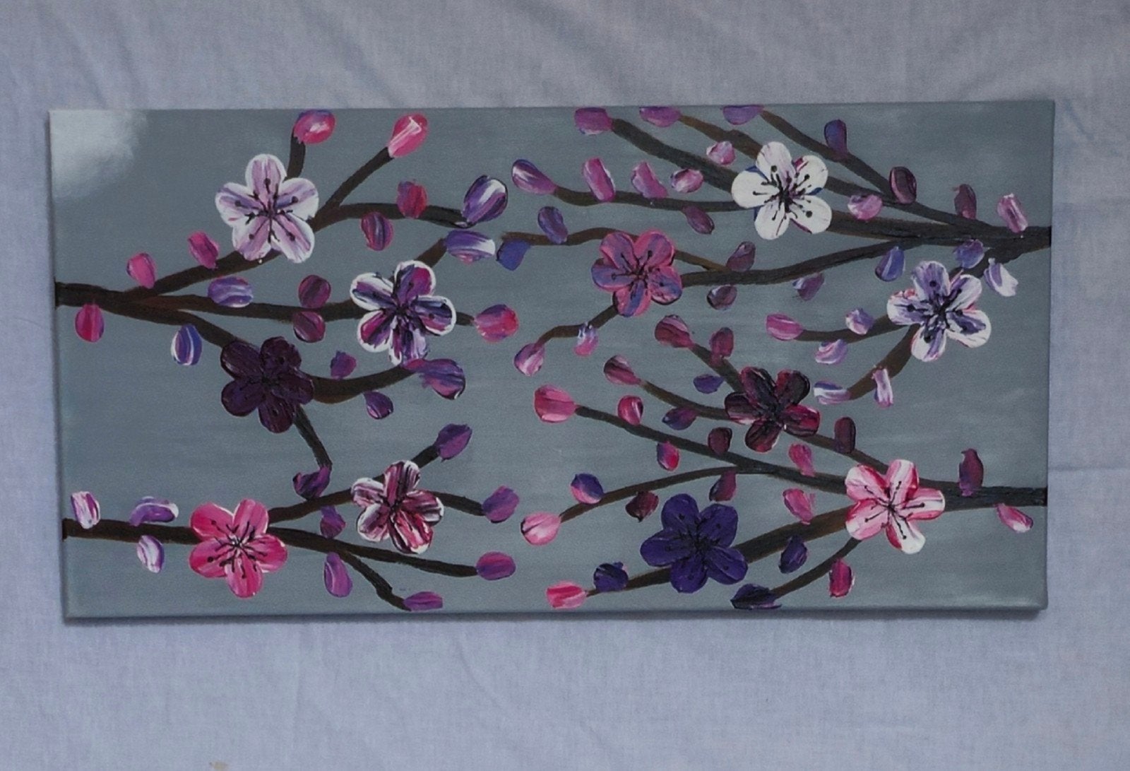 Schilderij met bloemen, Ophalen, Gebruikt, Doek
