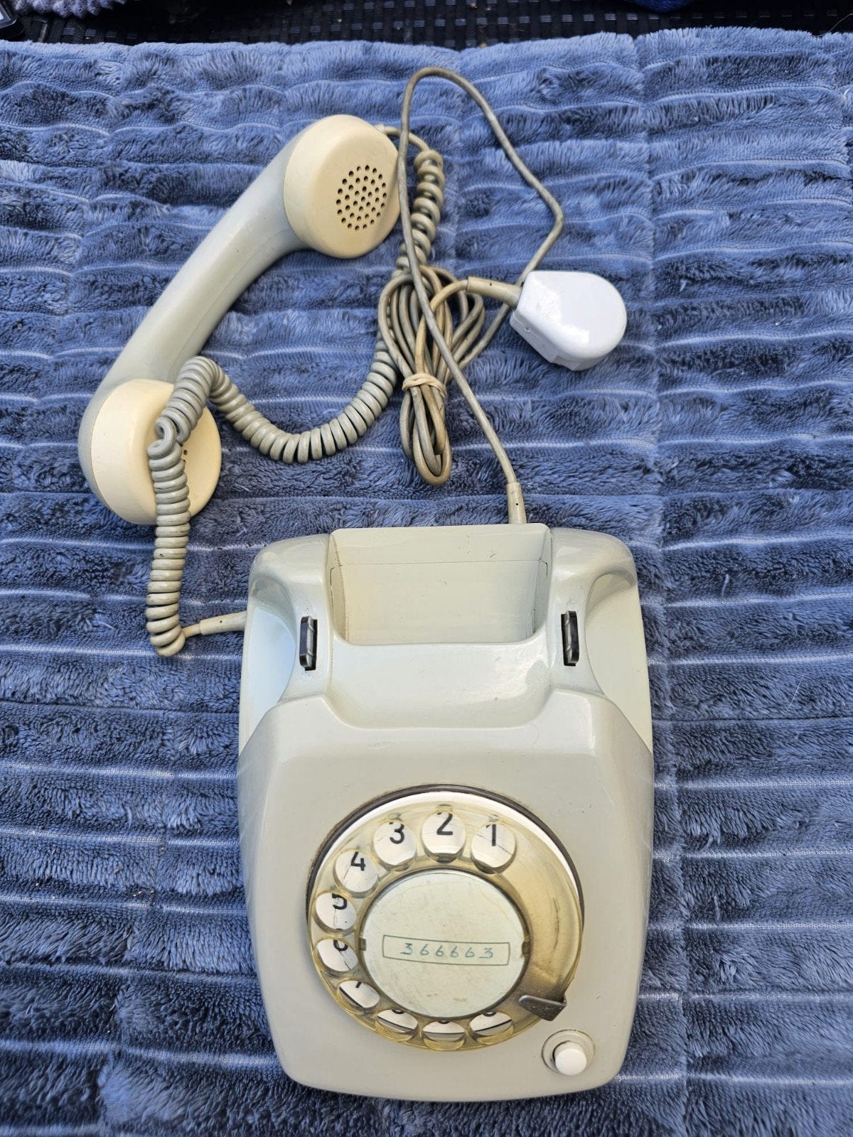 Vintage PTT T65 Telefoon met Draaischijf - Grijs, Ophalen of Verzenden, Gebruikt, Met draaischijf