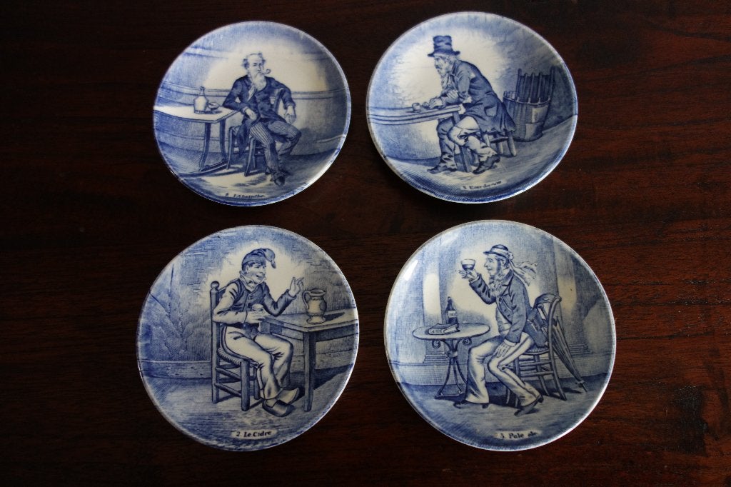 4 wandbordjes delfts blauw porselein, Ophalen of Verzenden