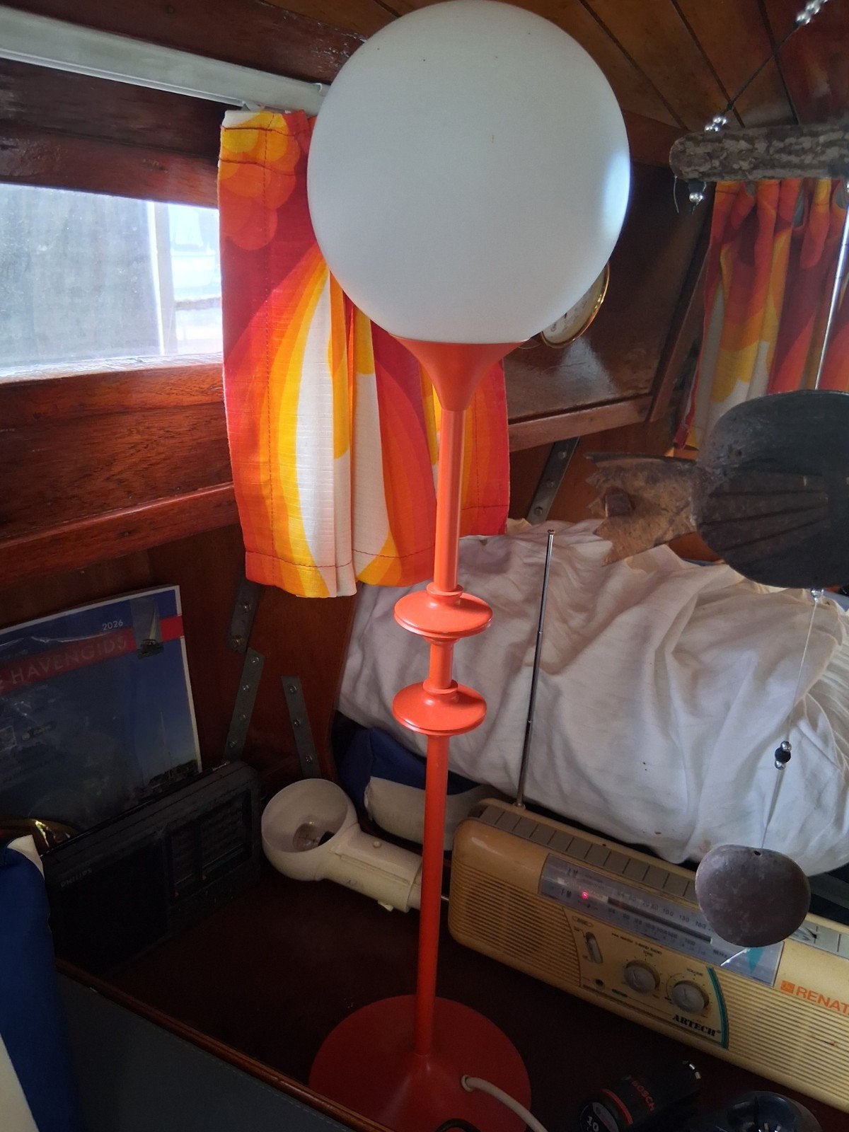 tafel lamp... eventueel 2 stuks aanwezig, Gebruikt, Overige merken, Vintage, Oranje