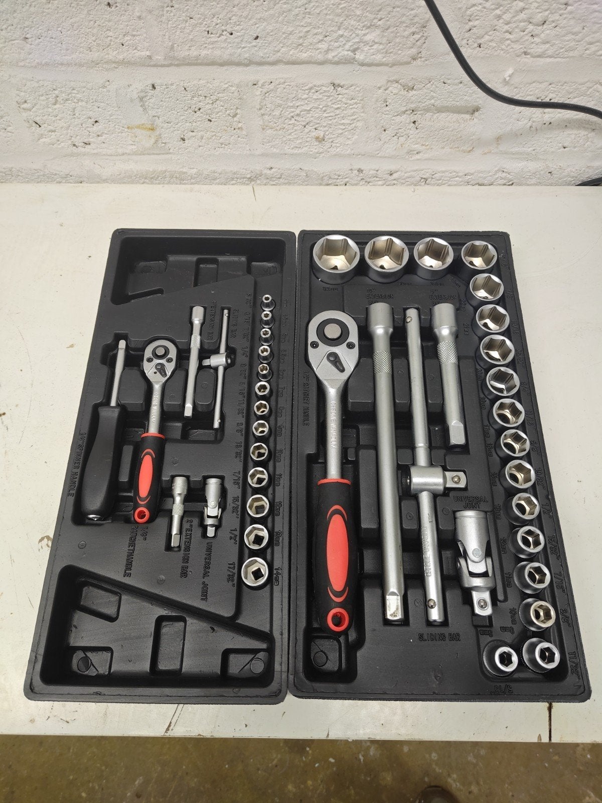 Complete doppenset met ratels en accessoires, Ophalen, Nieuw, Gereedschapsset