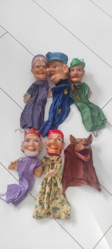 Vintage poppenkastpoppen handpoppen 6x, Ophalen of Verzenden, Gebruikt, Overige typen