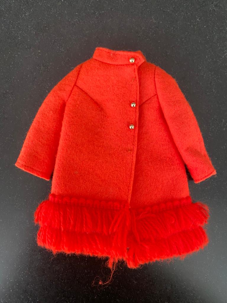 Vintage Barbie Fashion MOD 70 s jas  #1789 FIERY FELT Mattel, Verzenden, Gebruikt, Kleertjes