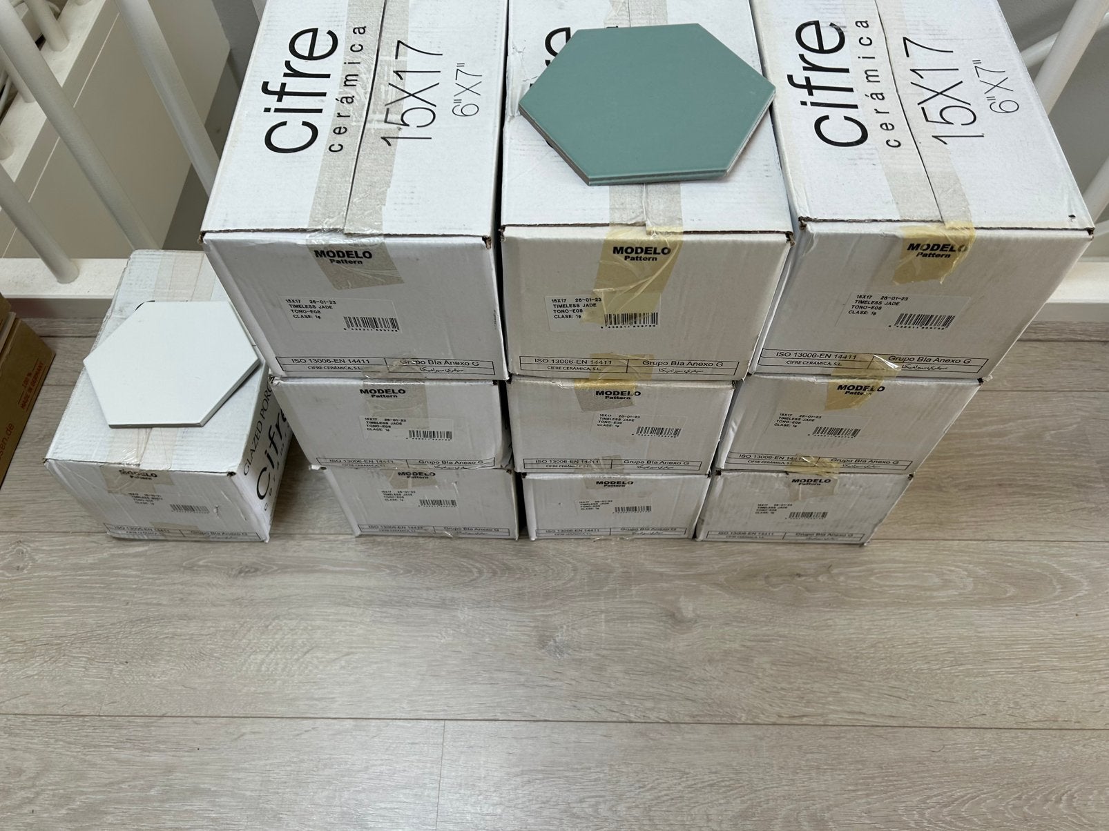 Cifre ceramica 15x7 (9 dozen Jade en 1 doos Timeless White), Ophalen, Overige materialen, Nieuw, Minder dan 20 cm