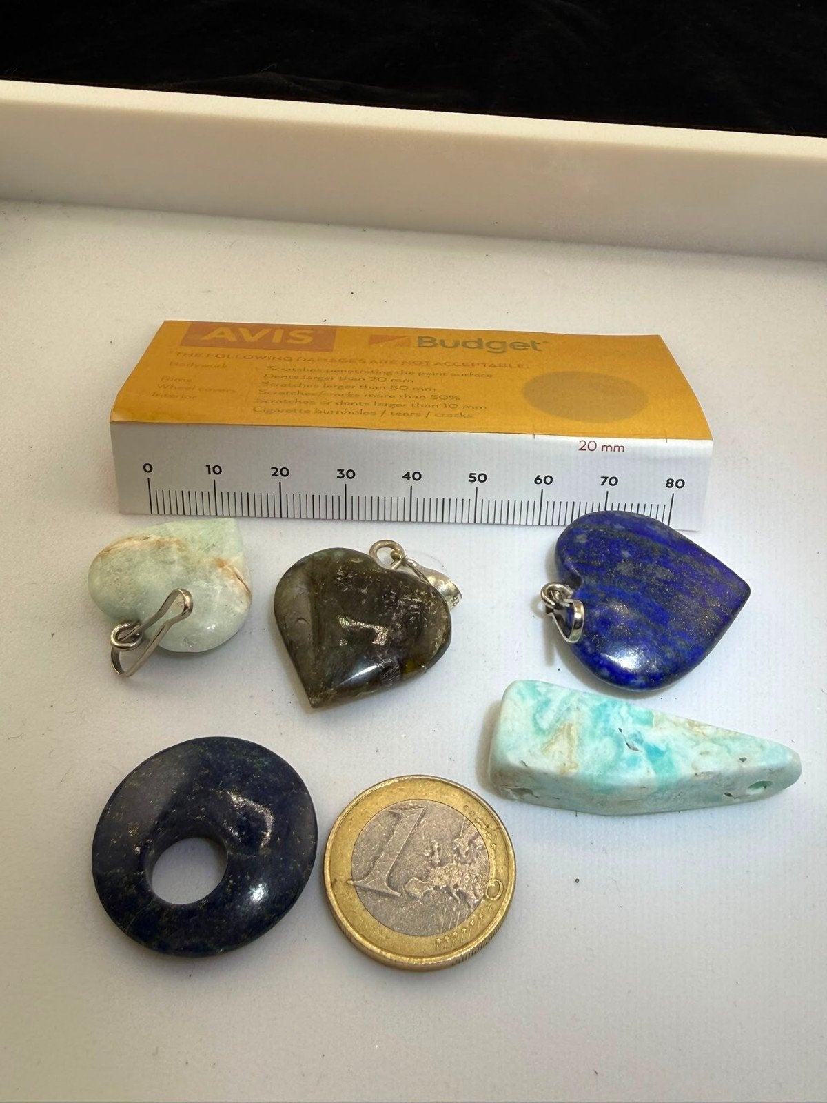 Natuursteen Hangers: Lapis, Aragoniet, Labradoriet, Ophalen of Verzenden, Gebruikt