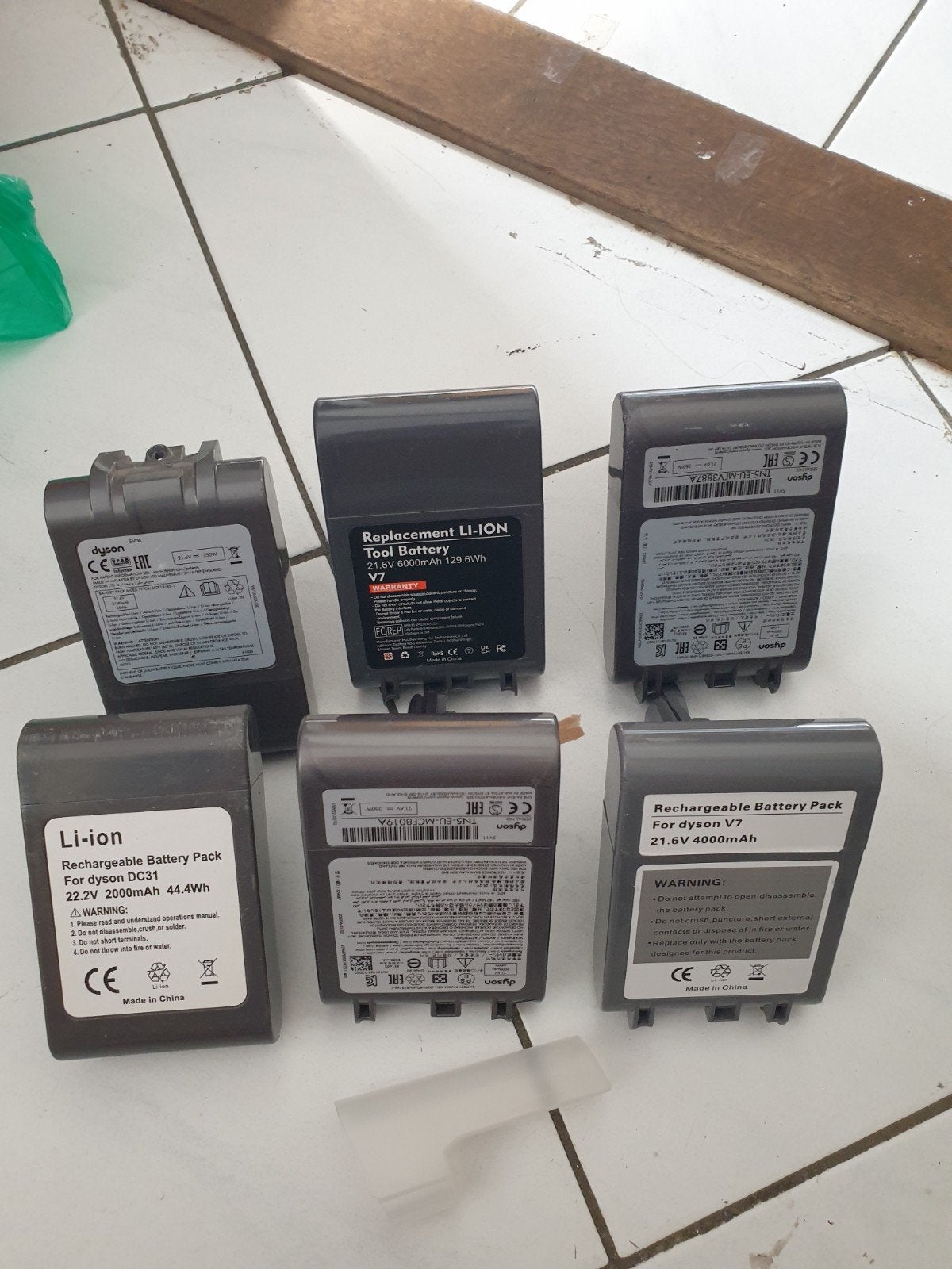6 x accu voor Dyson v6/v7/v8 (zwak of defect), Ophalen of Verzenden