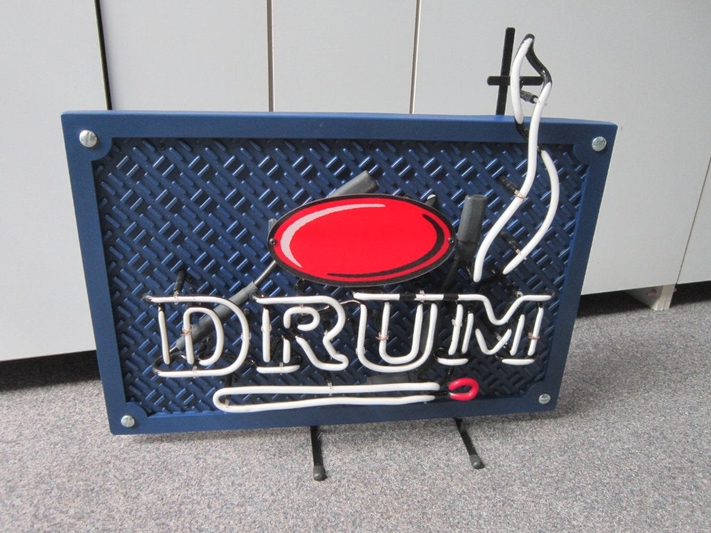 DRUM SHAG NEON LICHTRECLAME, Ophalen, Gebruikt, Lichtbak of (neon) lamp